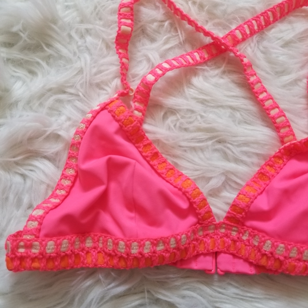 Victorias Secret Neon Pink Swim Bikini Top - Picture 2 of 7